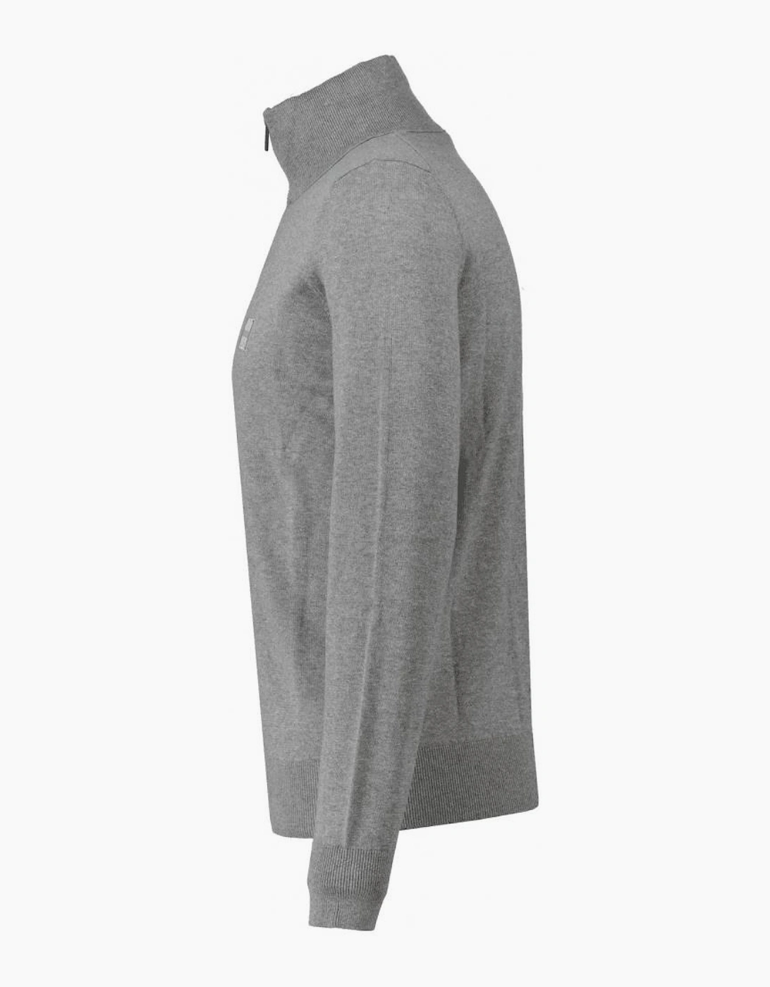 Kannobix Cashmere-Cotton Quarter Zip Grey Jumper