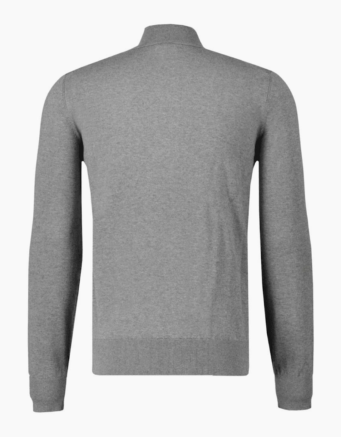 Kannobix Cashmere-Cotton Quarter Zip Grey Jumper