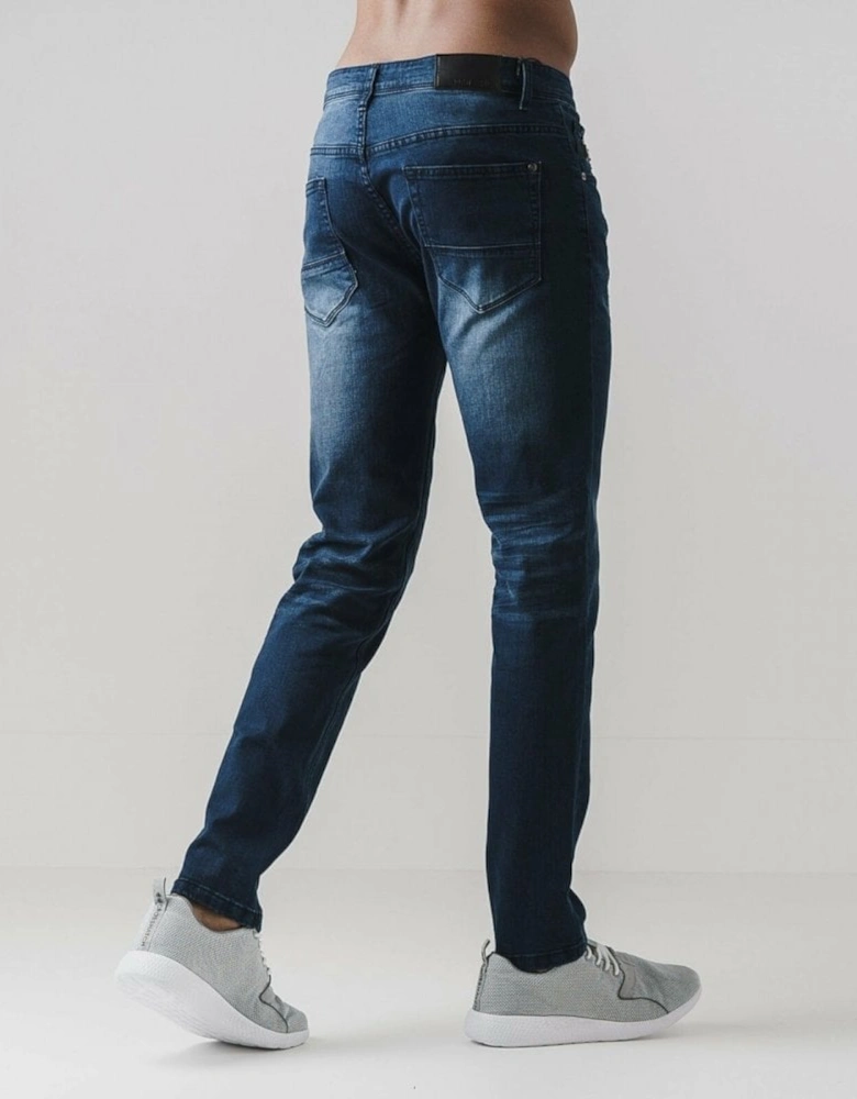 Dark Wash Blue Slim Fit Jeans