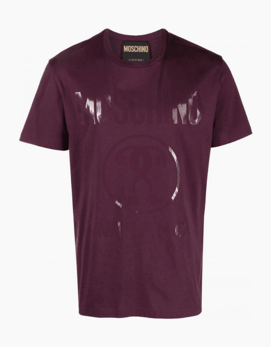 Milano Print Logo Slim Fit Burgundy T-Shirt