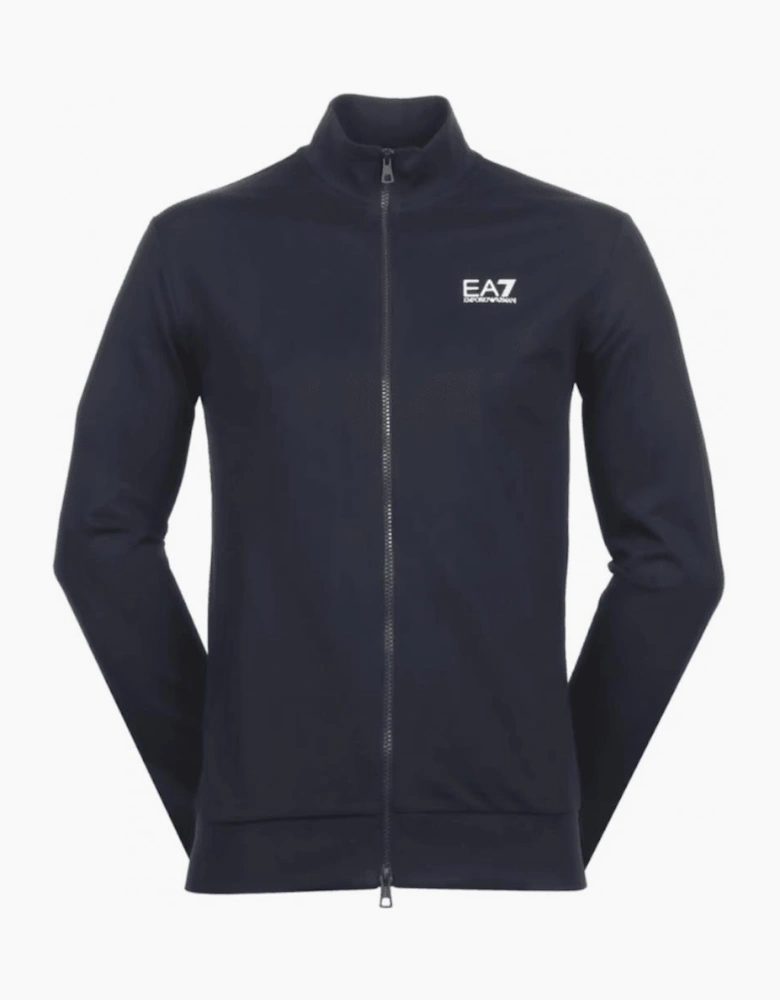 Full Zip Funnel Neck Navy Sweatshirt