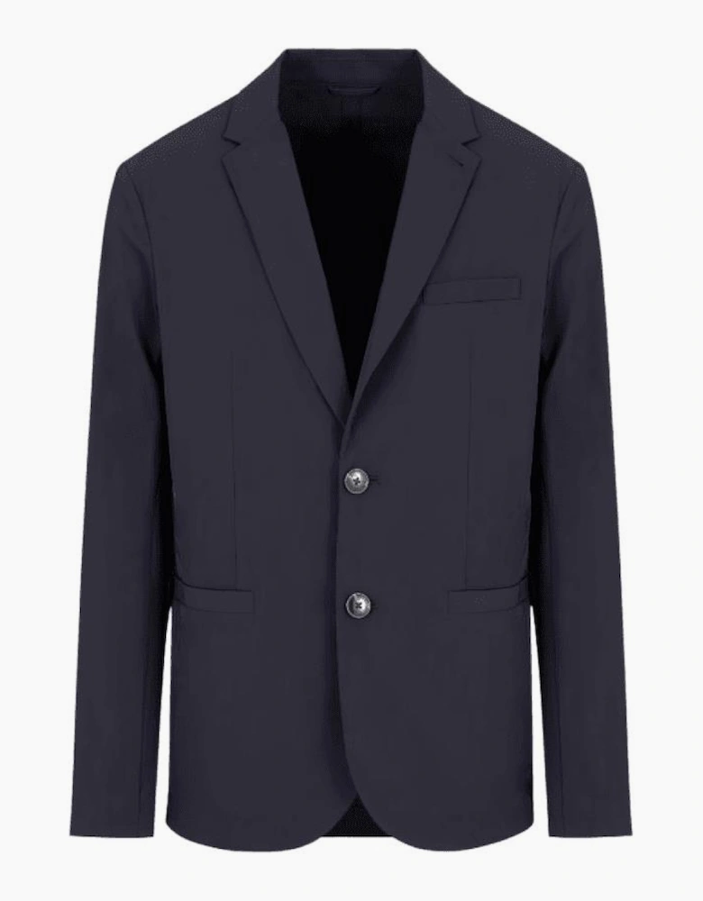 Technical Fabric Nylon Navy Blazer