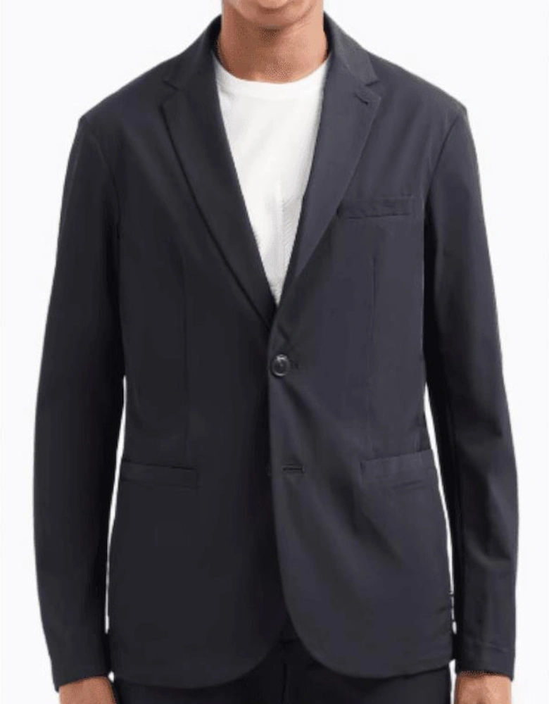Technical Fabric Nylon Navy Blazer