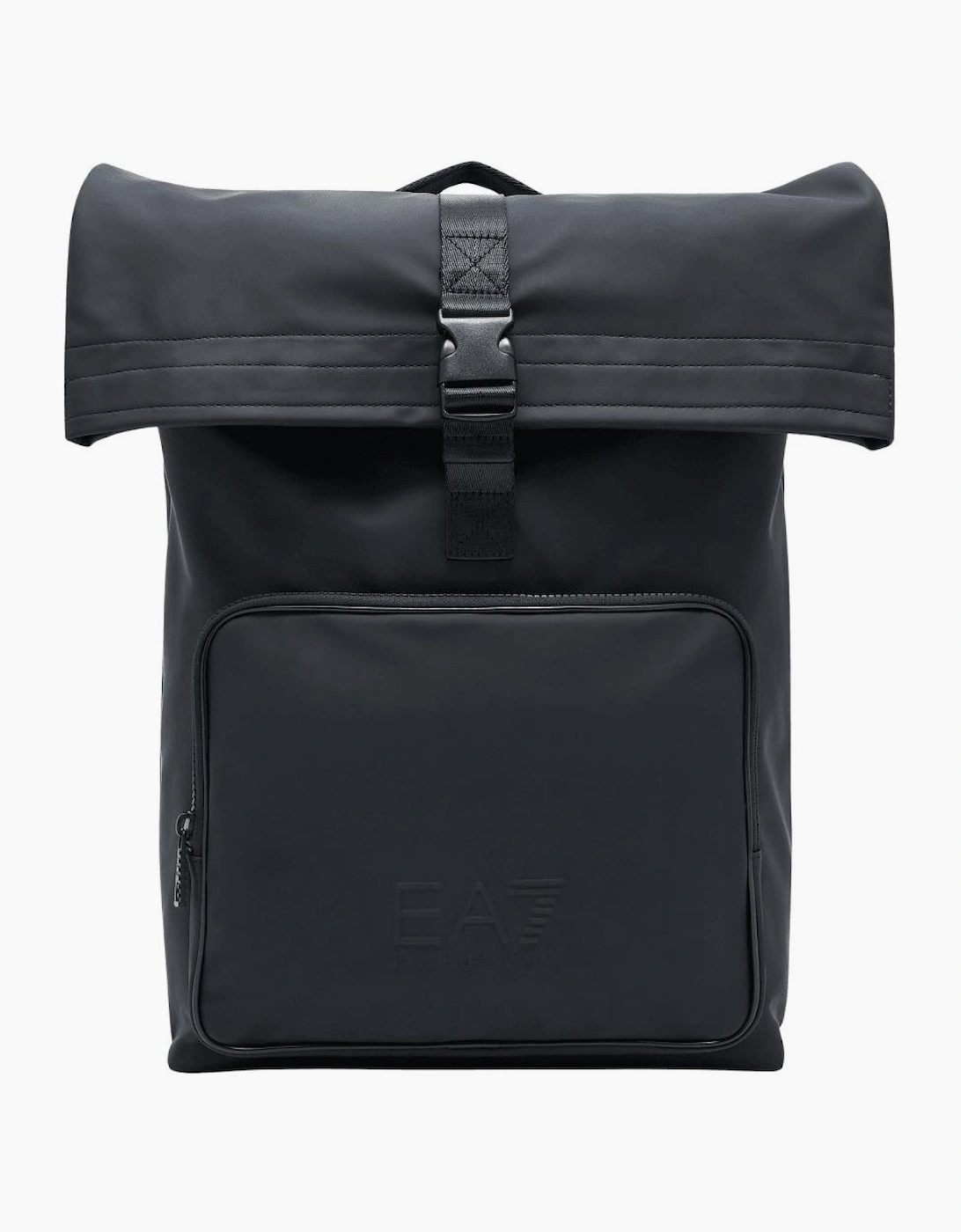 Rubberised Logo Black Satchel Backpack