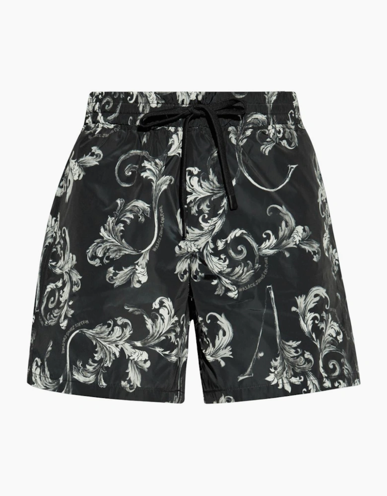 Nylon Baroque All Over Black Shorts