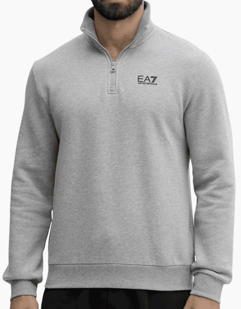 Core Logo Grey Quarter Zip Sweatshirt