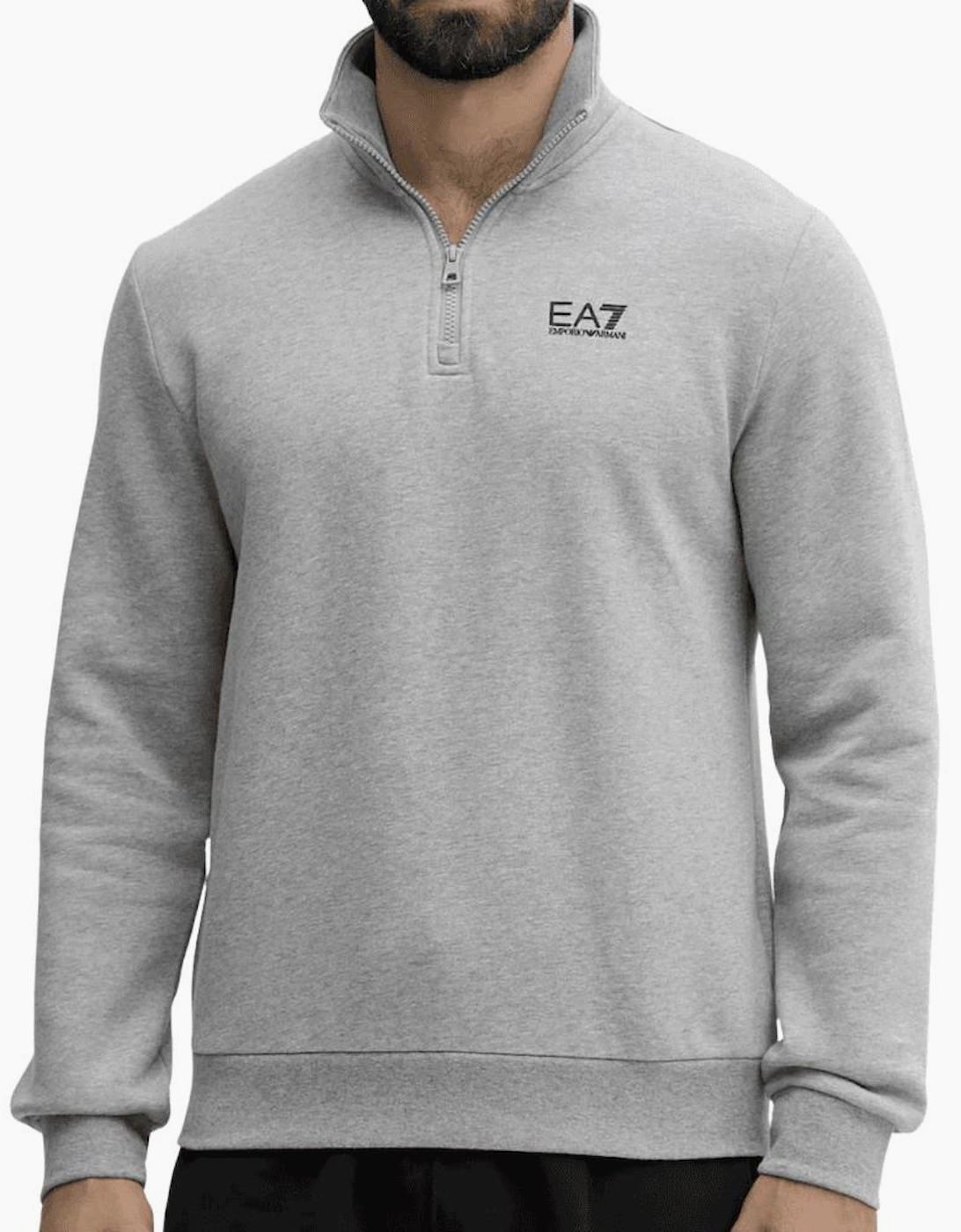 Core Logo Grey Quarter Zip Sweatshirt