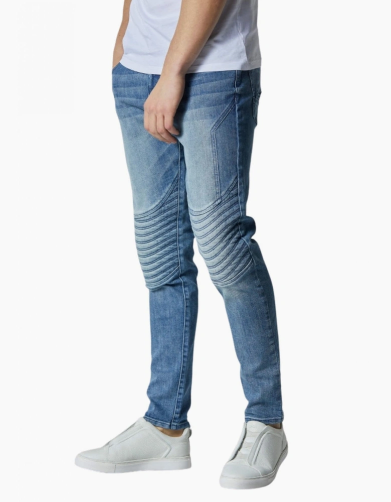 Moriarty Slim Fit Light Wash Biker Jeans