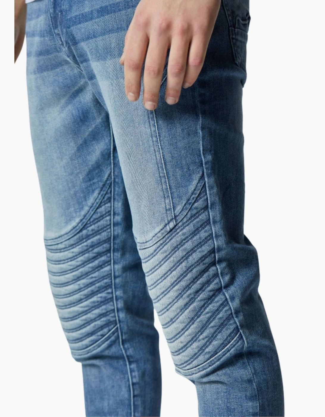Moriarty Slim Fit Light Wash Biker Jeans