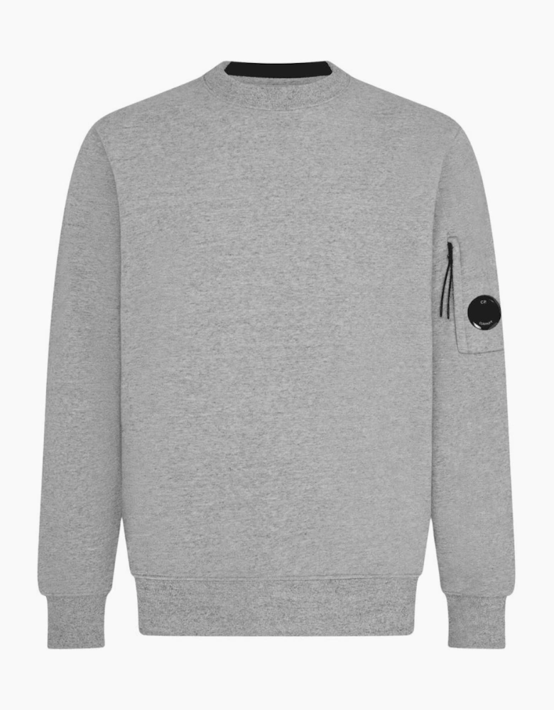 Cotton Lens Logo Crew Neck Grey Sweatshirt