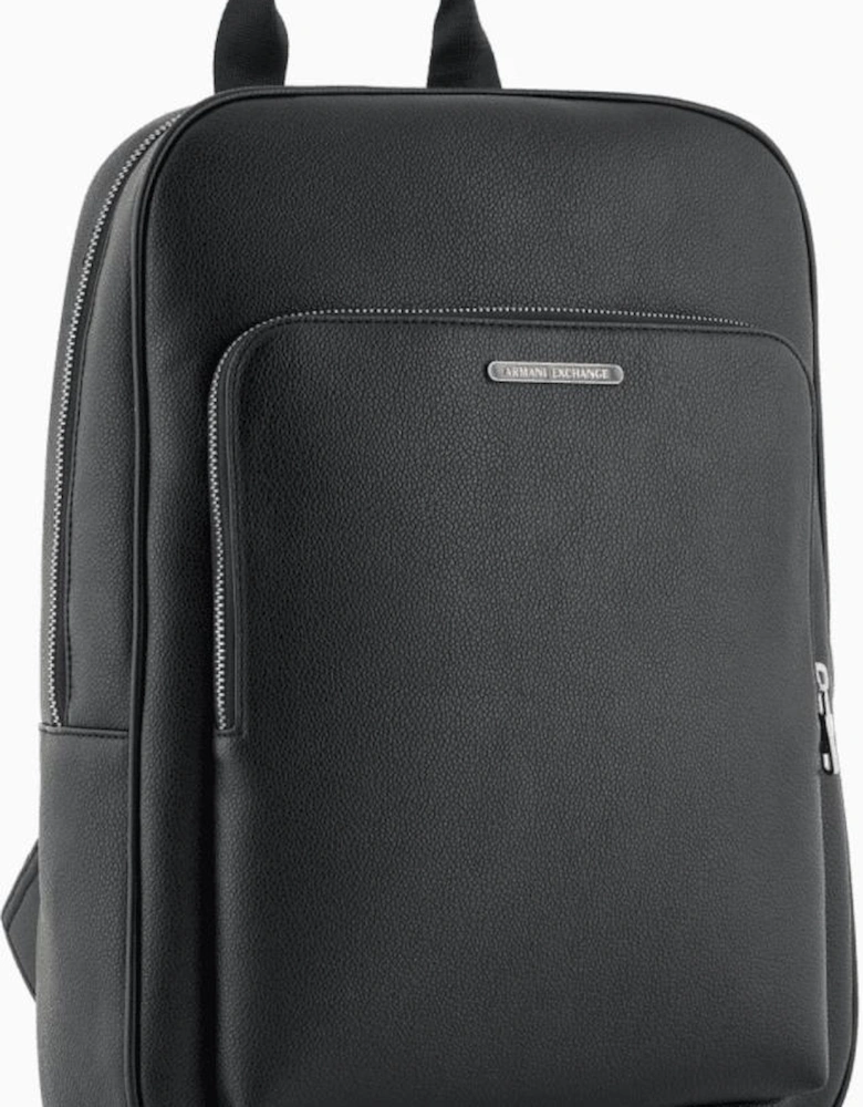 Minimal Eco-Leather Black Backpack