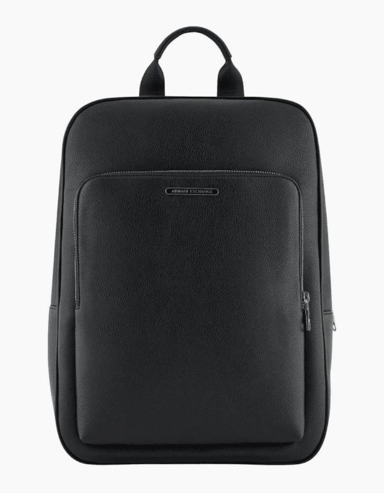 Minimal Eco-Leather Black Backpack