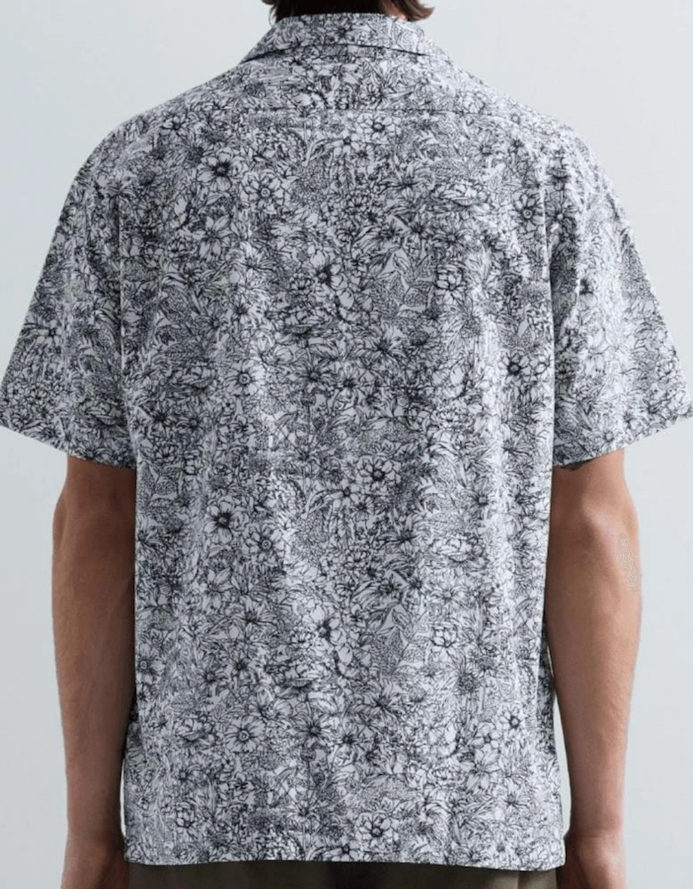 Cotton Cuban Collar Floral Shirt