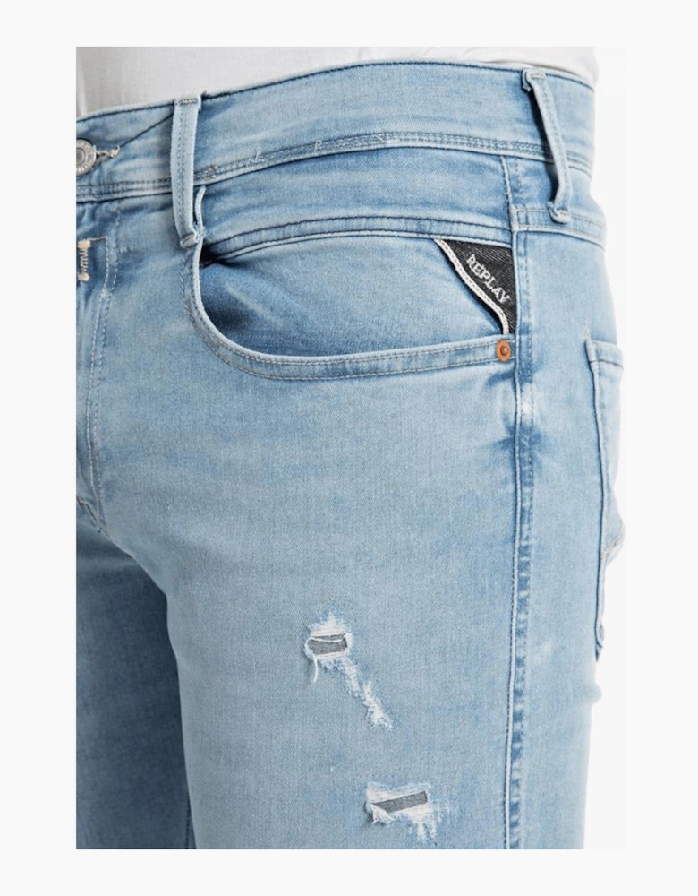 Anbass Distressed Light Wash Slim Fit Jeans
