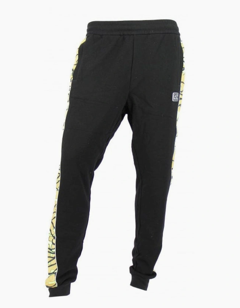 Slim Fit Camo Rubberised Logo Black Bottoms