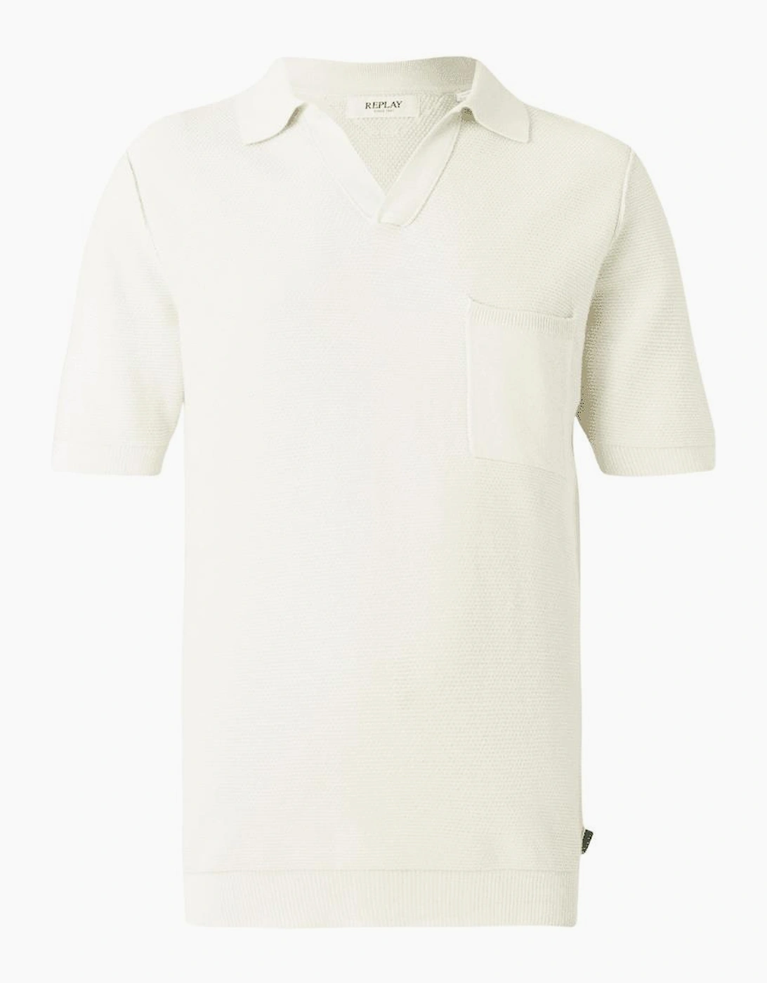 Knitted Cream Polo Shirt