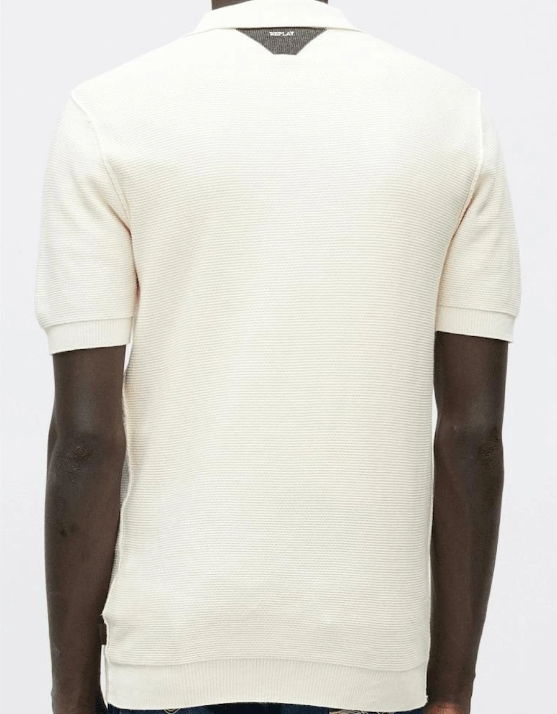 Knitted Cream Polo Shirt