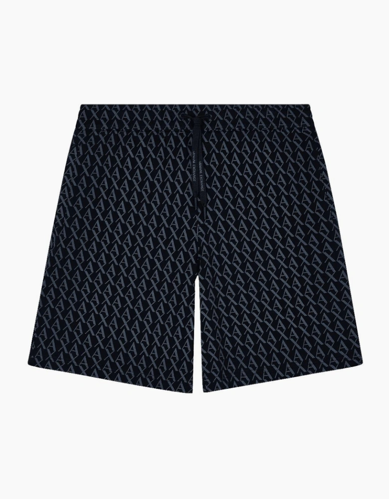 Monogram All Over Black Shorts