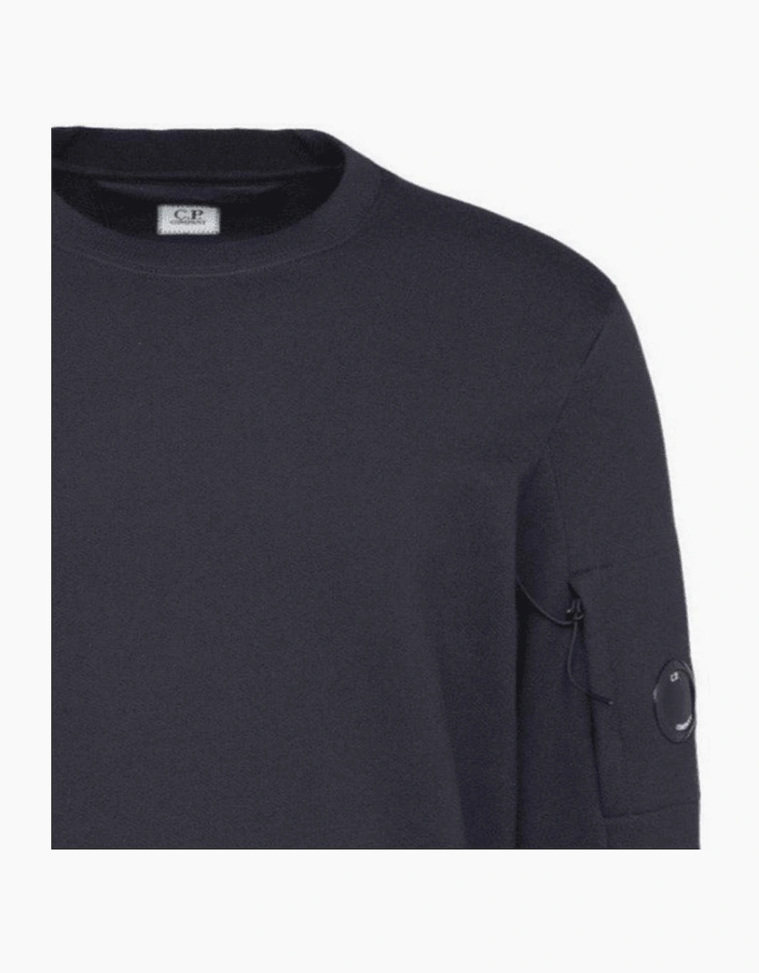 Cotton Lens Logo Crew Neck Navy Sweatshirt