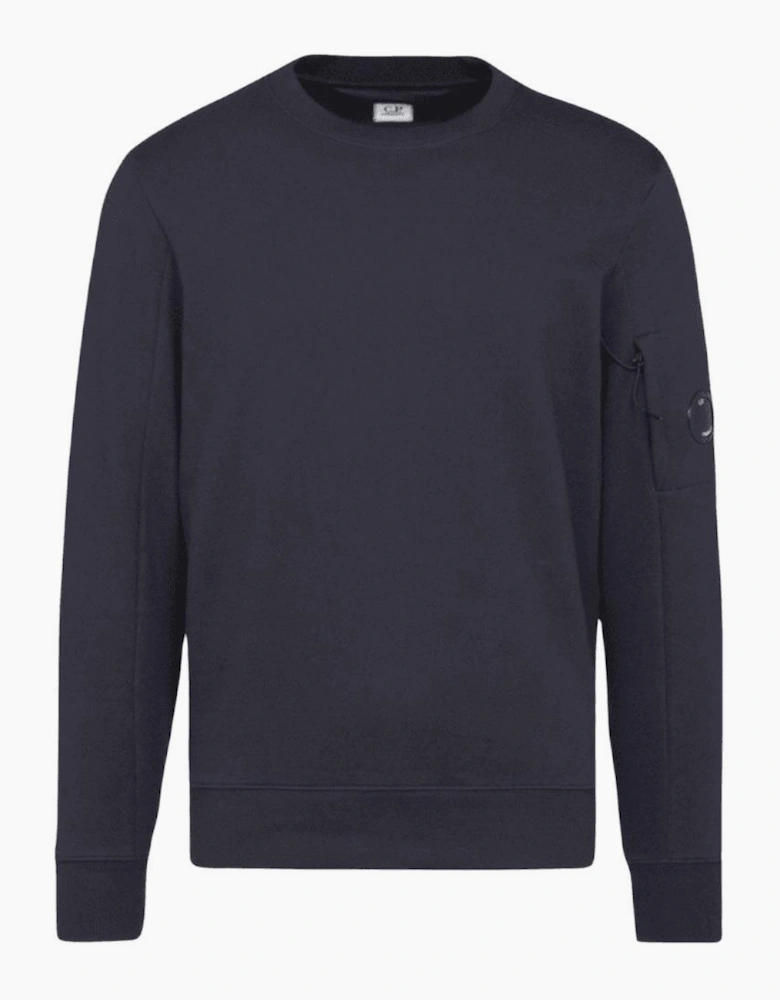 Cotton Lens Logo Crew Neck Navy Sweatshirt