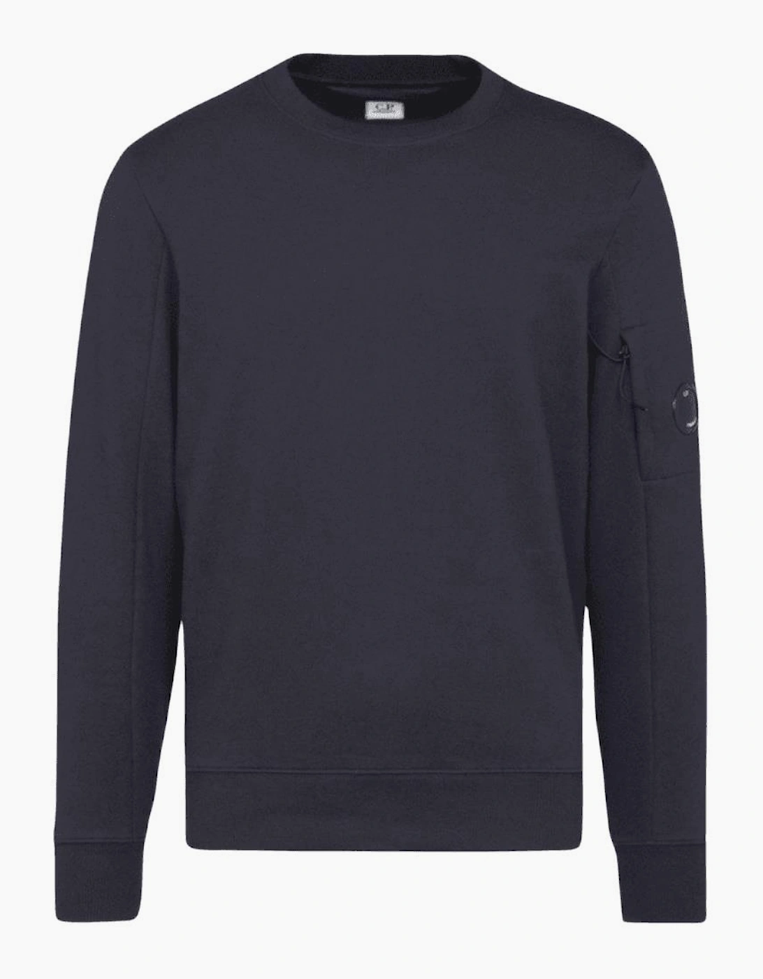 Cotton Lens Logo Crew Neck Navy Sweatshirt