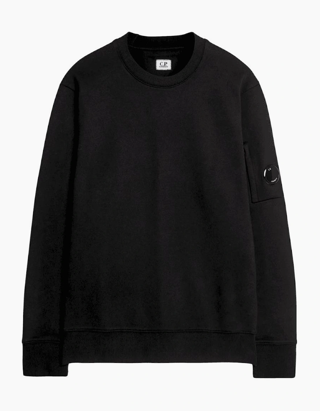 Cotton Lens Logo Crew Neck Black Sweatshirt