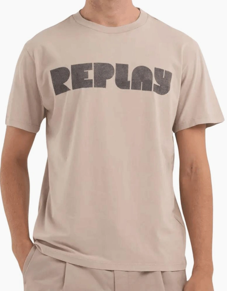 Organic Cotton Printed Beige T-Shirt