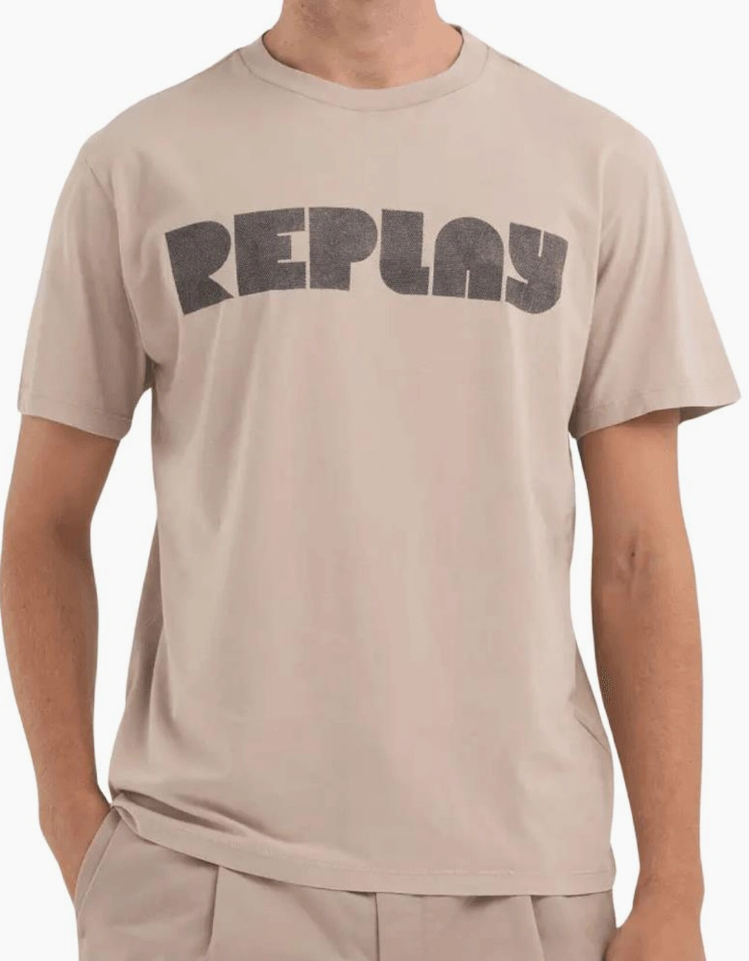 Organic Cotton Printed Beige T-Shirt