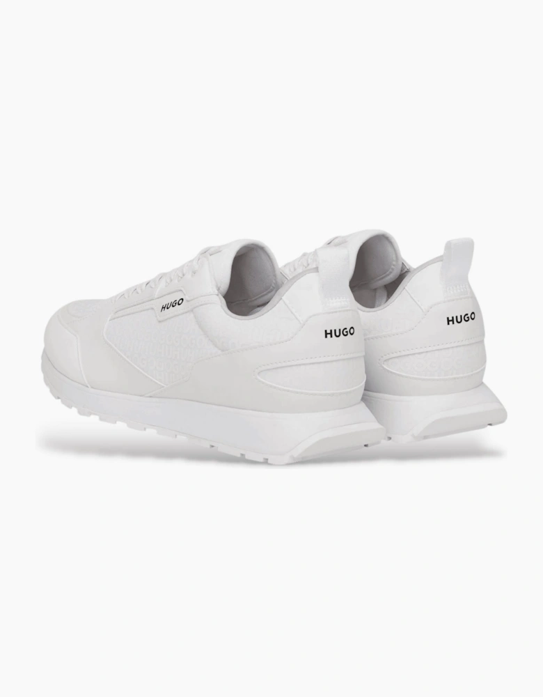 Icelin_Runn Mixed Material White Sneaker Trainers