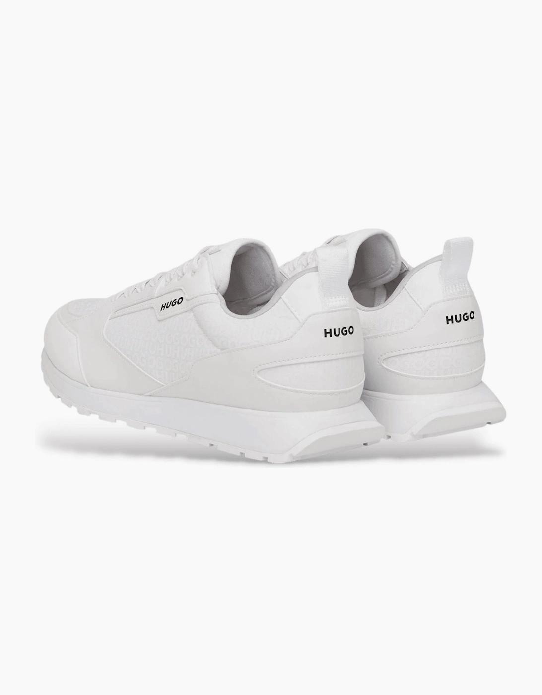 Icelin_Runn Mixed Material White Sneaker Trainers