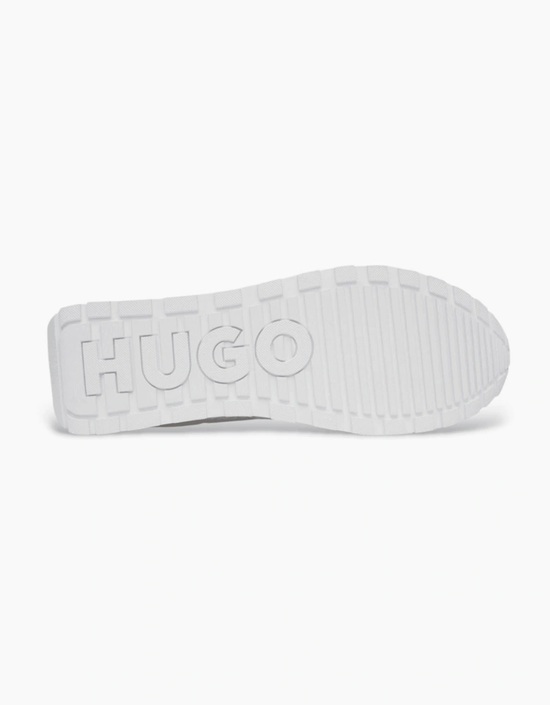 Icelin_Runn Mixed Material White Sneaker Trainers