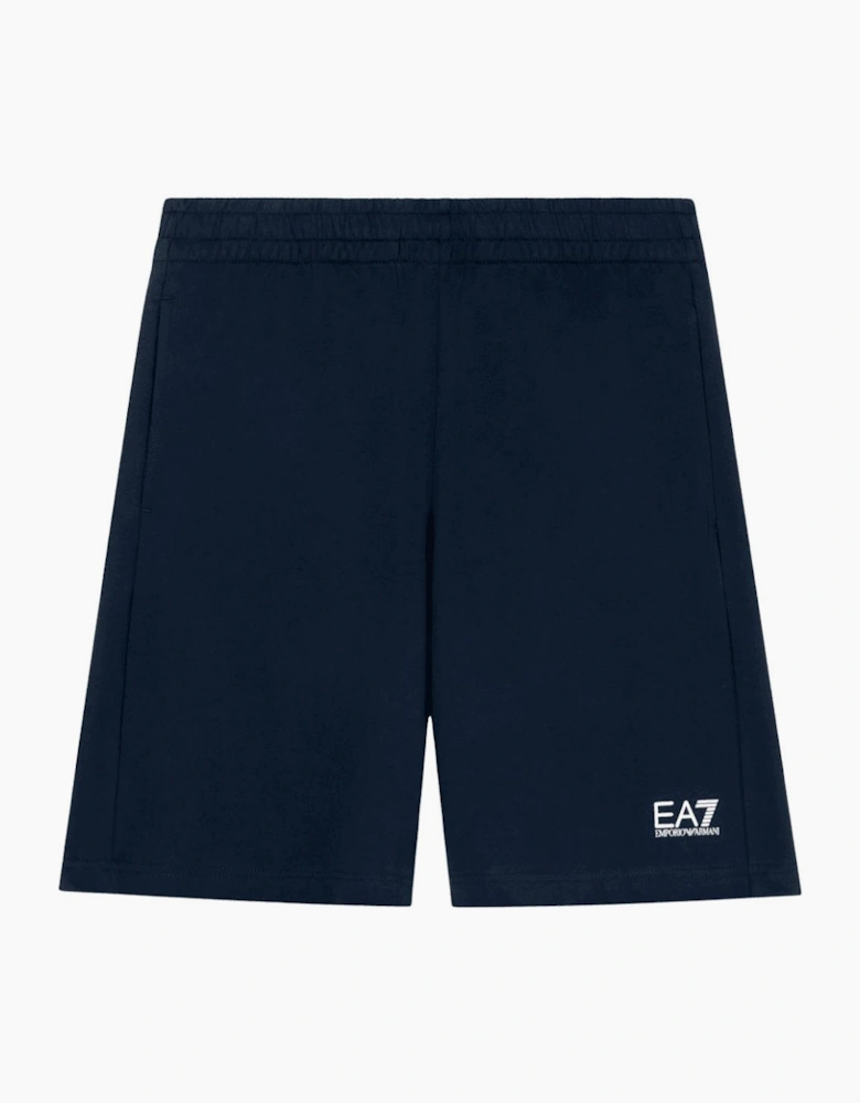 Core Id Navy/White Cotton Shorts