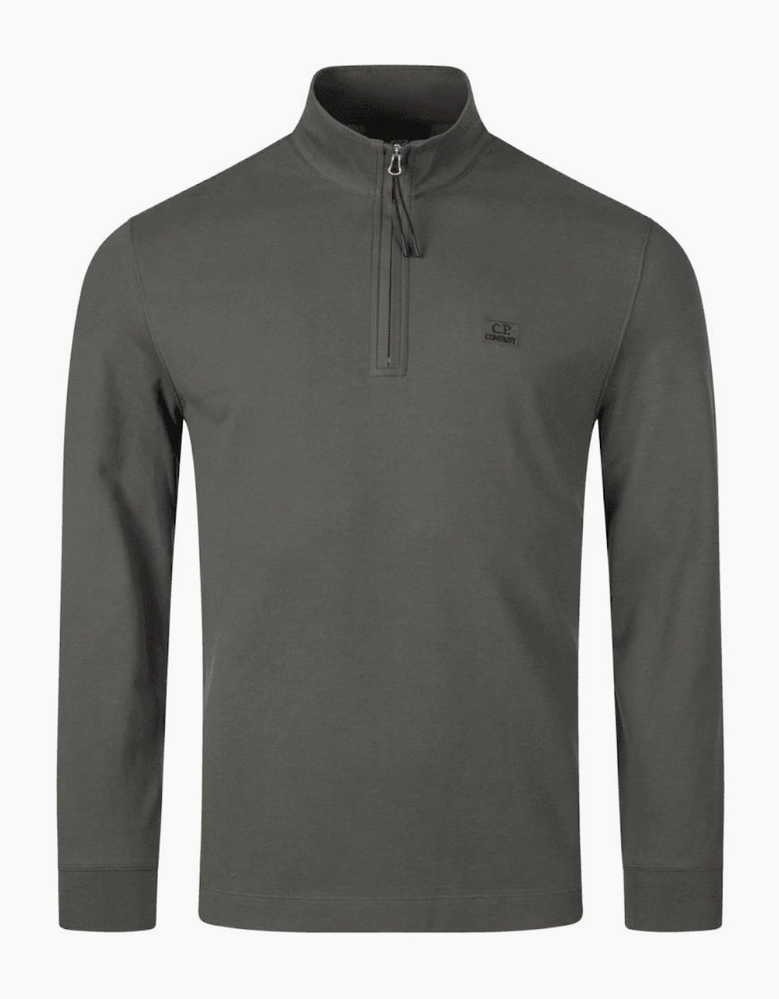 Long Sleeve Pique Quarter Zip Grey Polo