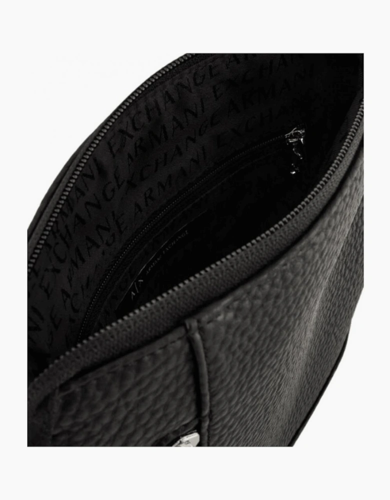 Tumbled Leather Black Pouch Bag