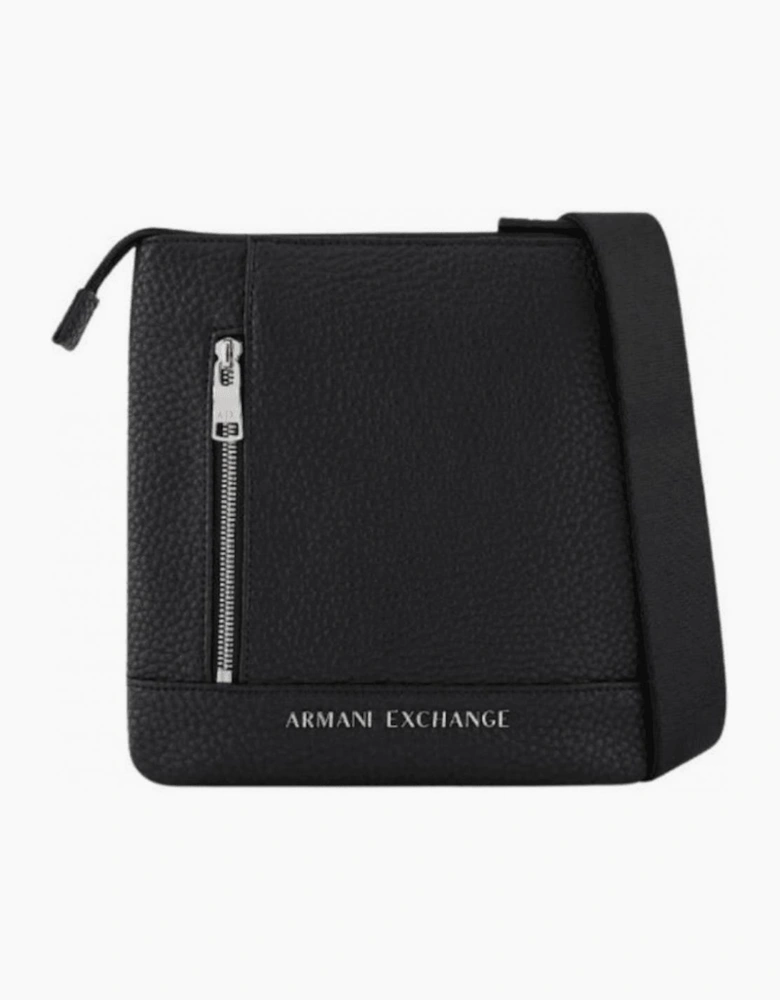 Tumbled Leather Black Pouch Bag