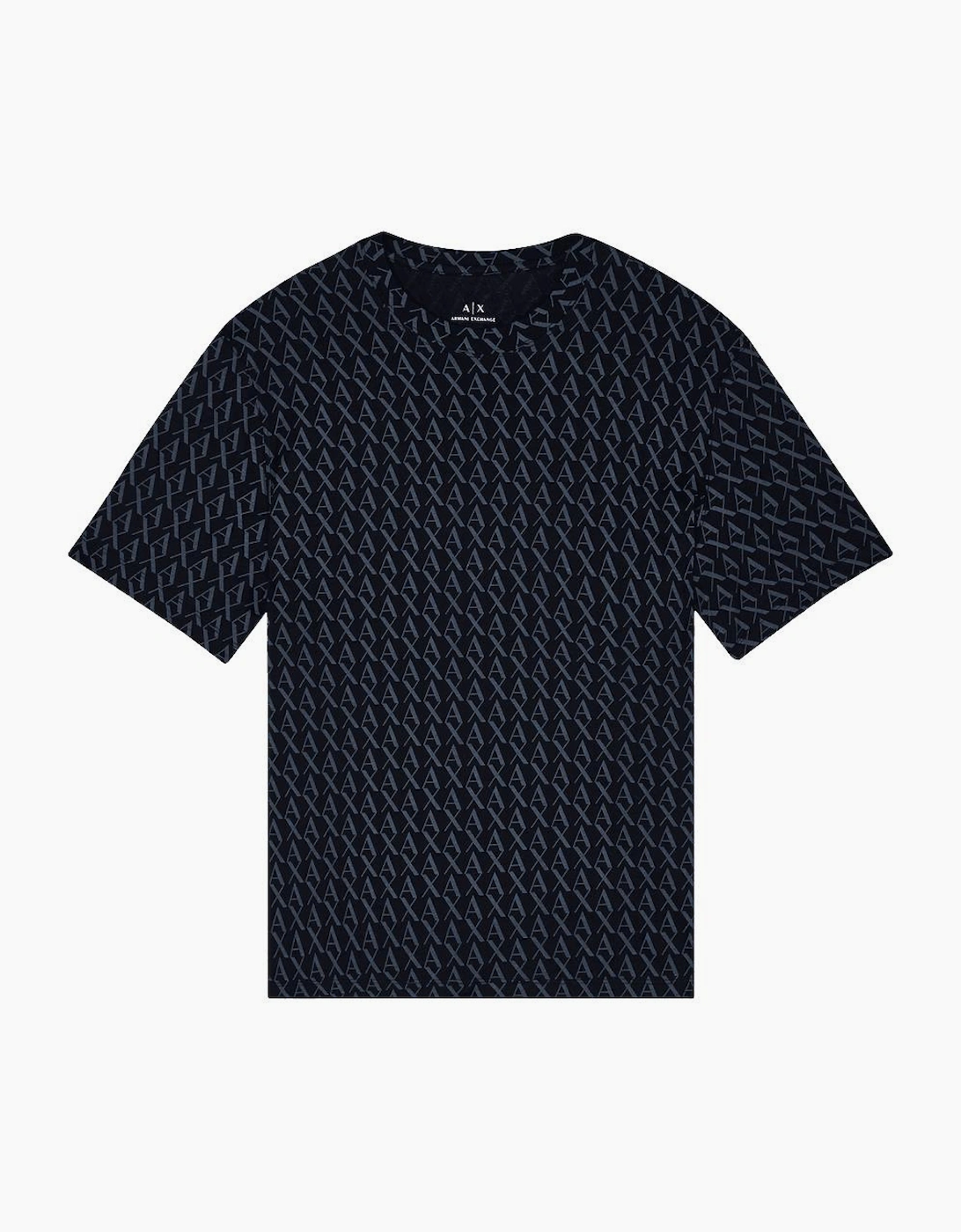 Regular Fit Monogram Logo Black T-Shirt
