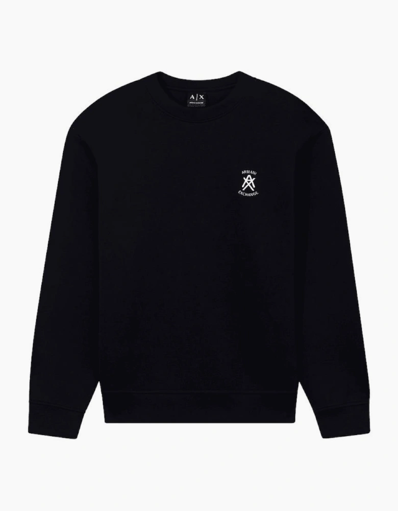 Embroidered Logo Black Sweatshirt