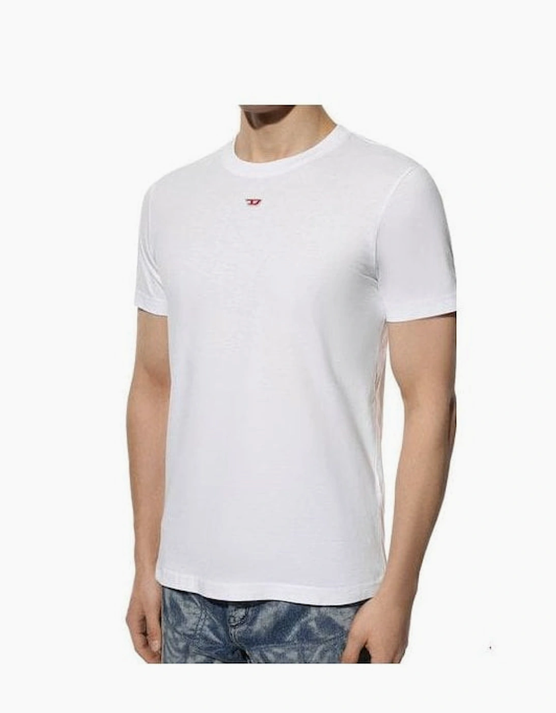 T-Diegor-D Embroidered Centre Logo Cotton White T-Shirt