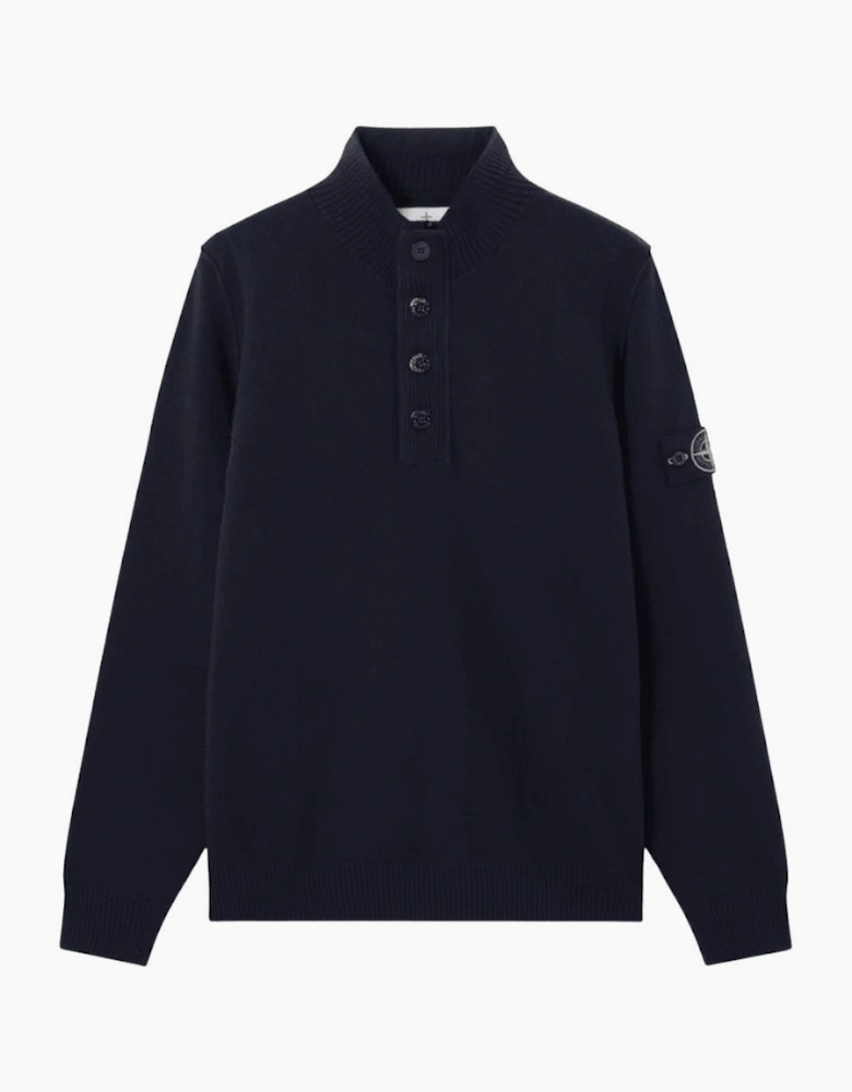 Half Zip Lambswool Navy Knitwear Jumper