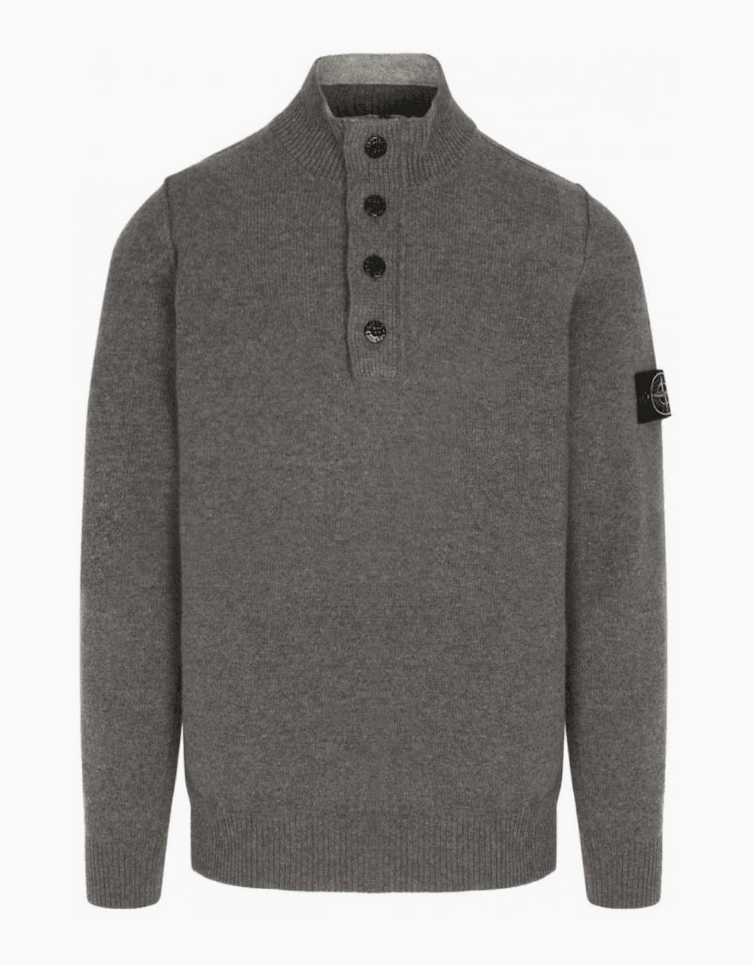Half Zip Lambswool Grey Knitwear Jumper