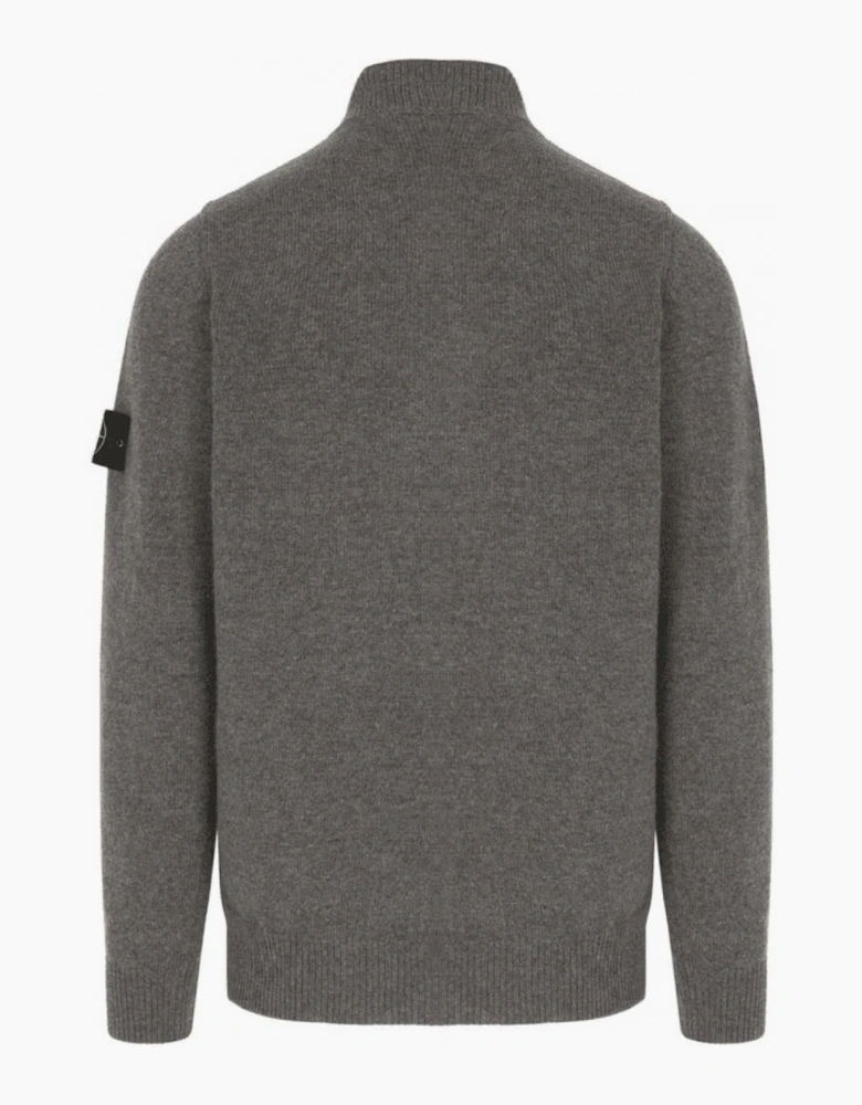 Half Zip Lambswool Grey Knitwear Jumper