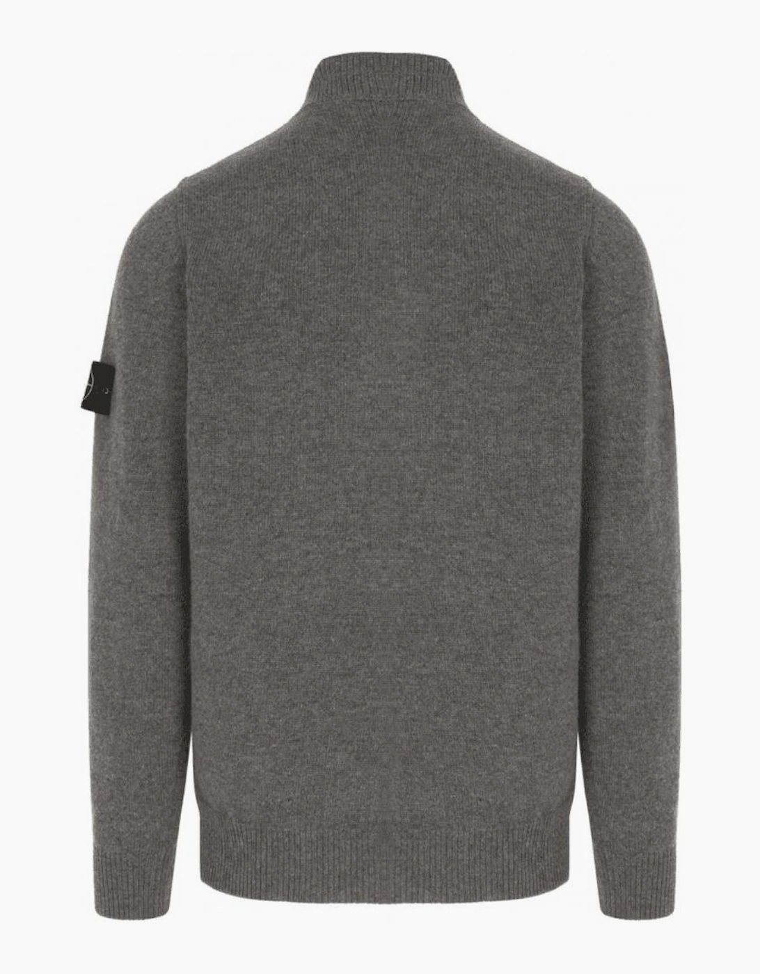 Half Zip Lambswool Grey Knitwear Jumper