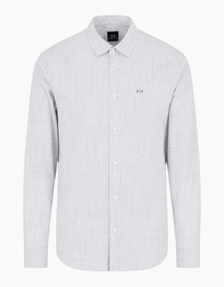 Woven Cotton Logo Grey Shirt