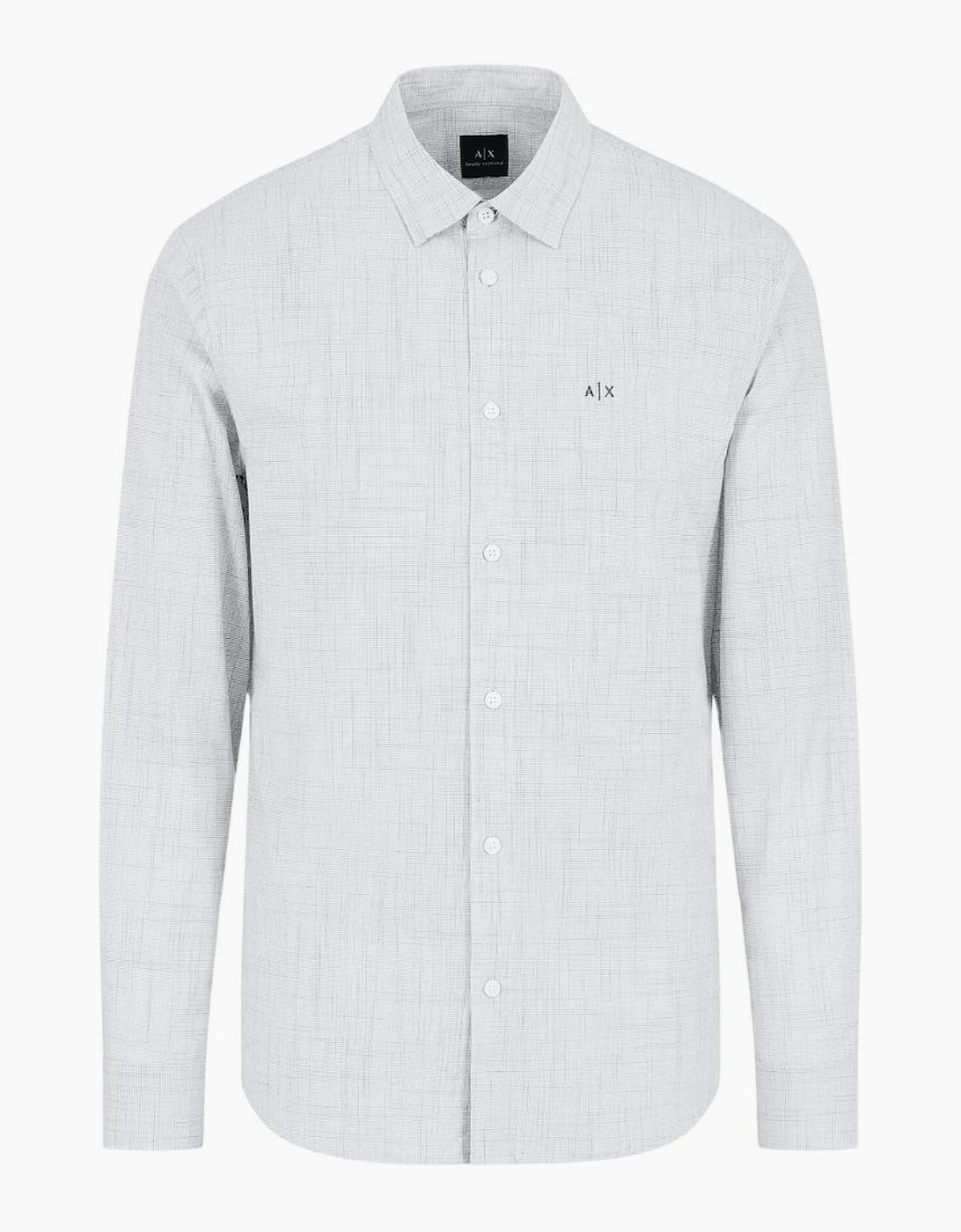 Woven Cotton Logo Grey Shirt