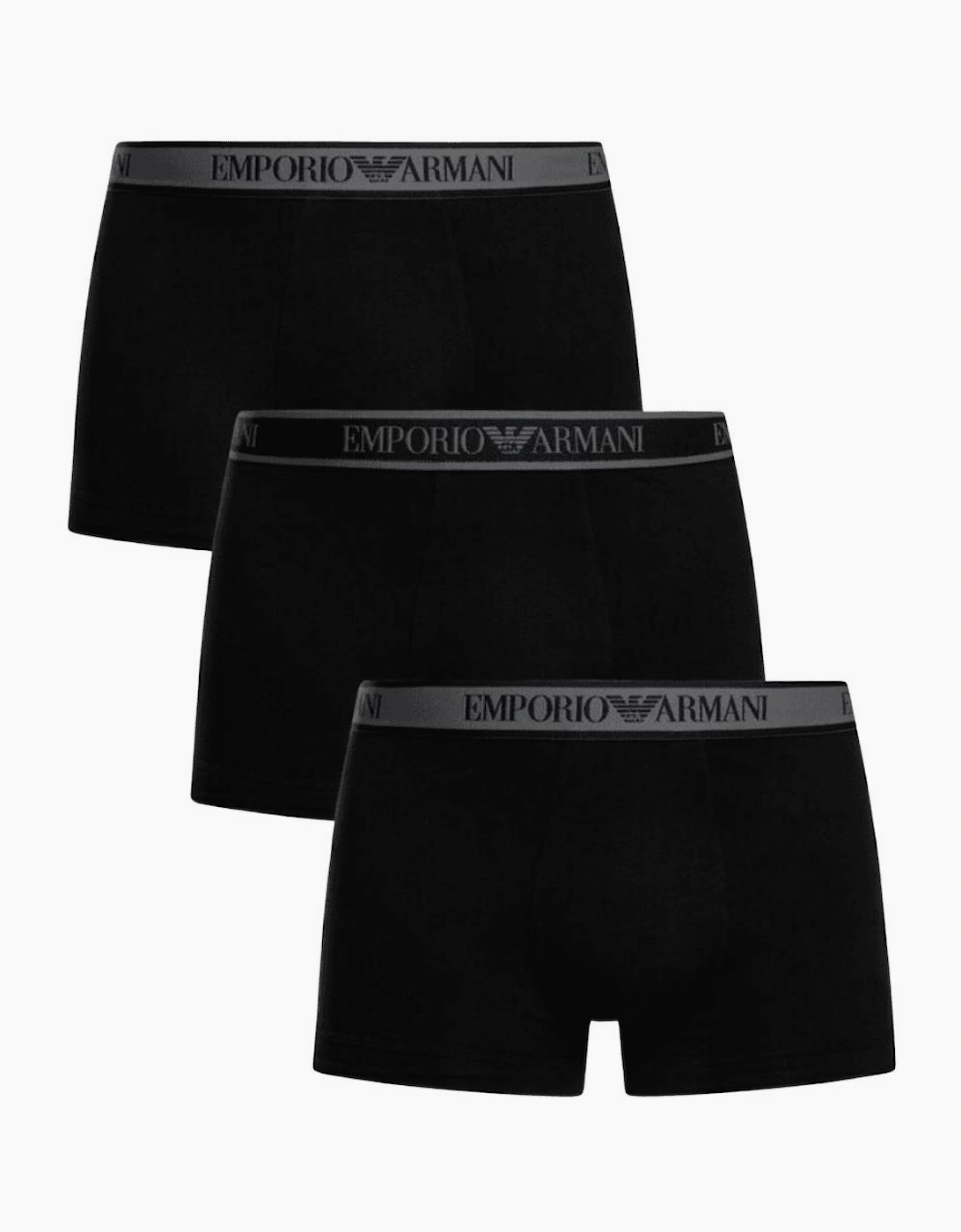 3-Pack Stretch Cotton Triple Black Boxer Trunks