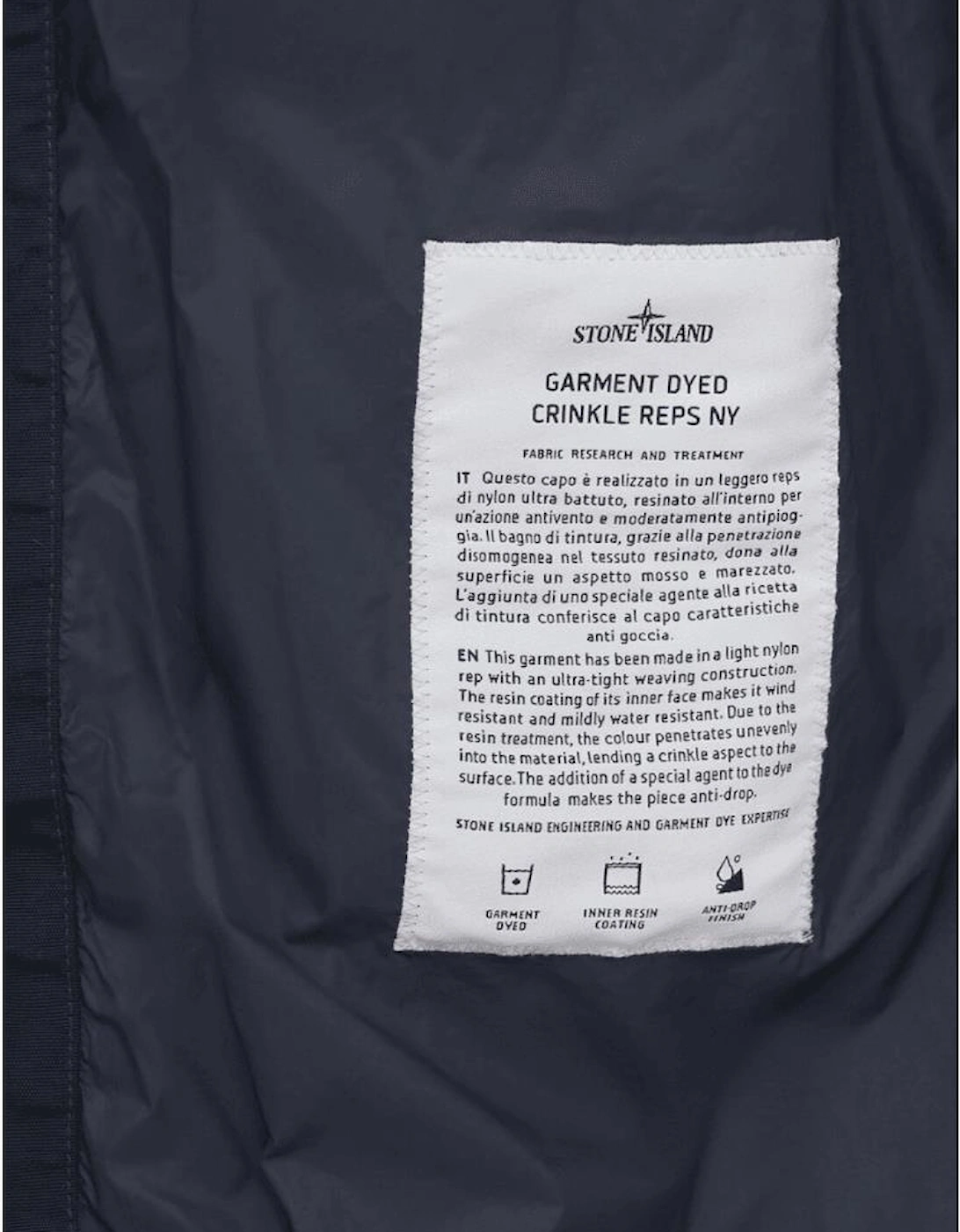 Crinkle Reps Mid Length Navy Puffer Jacket