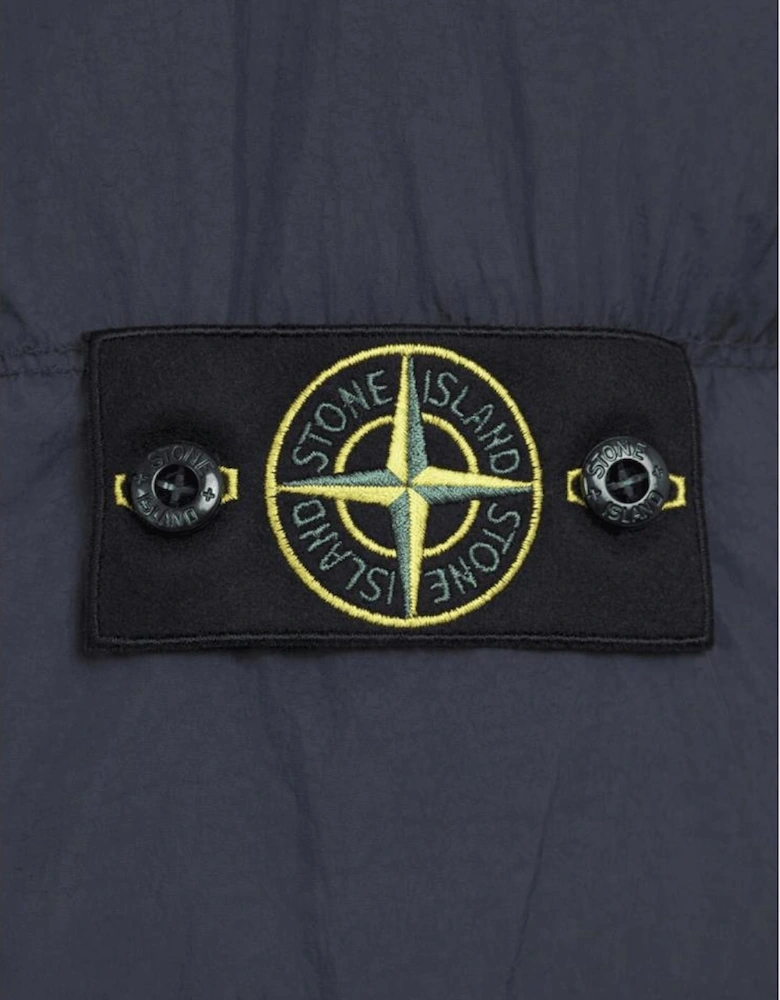 Crinkle Reps Mid Length Navy Puffer Jacket