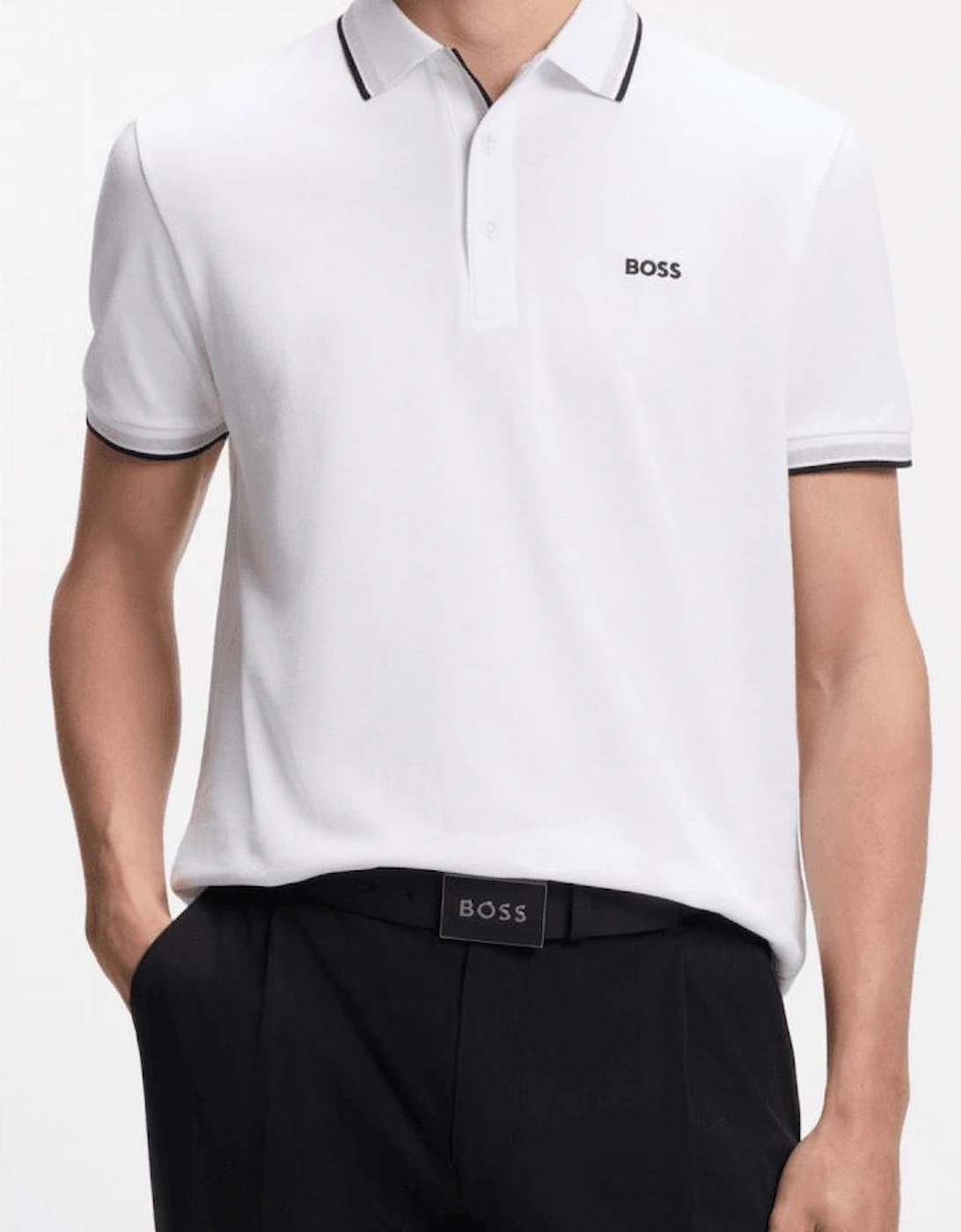 Paddy Cotton Pique White Polo Shirt