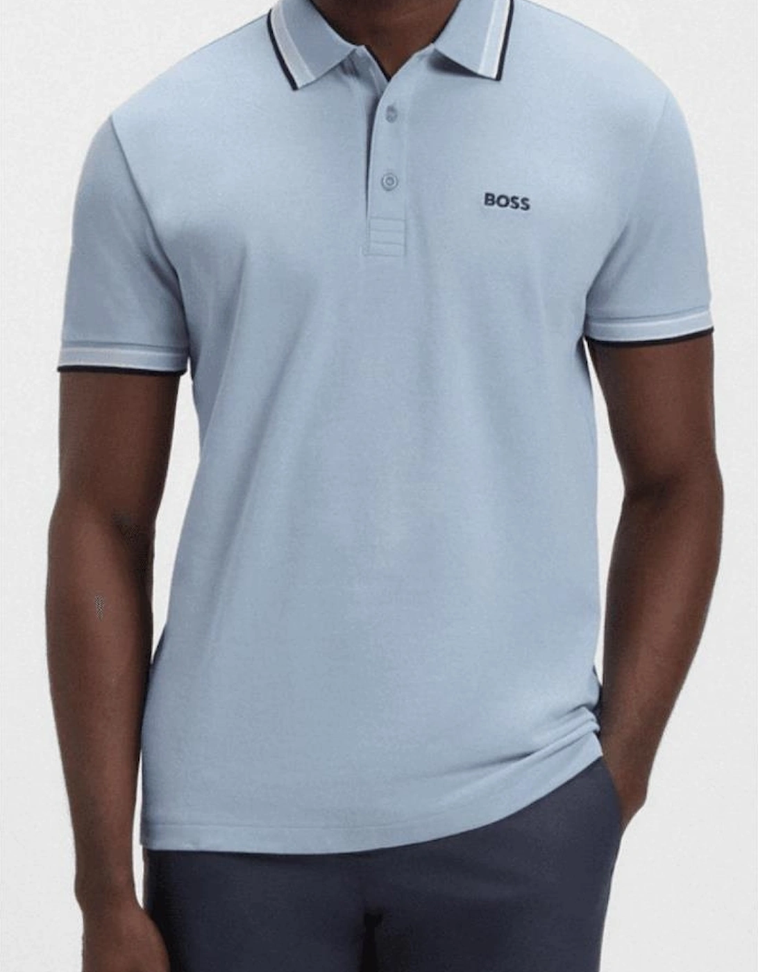 Paddy Cotton Pique Sky Blue Polo Shirt