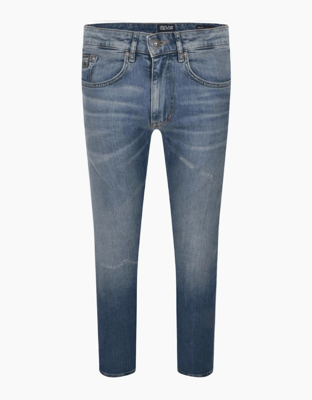 Skinny Fit Distressed Blue Jeans